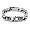 Tibetan Style Alloy Knot Link Bracelet with Curb Chains for Men, Stainless Steel Color, 8-1/4 inch(21cm)