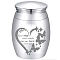 CREATCABIN Alloy Cremation Urn, for Commemorate Kinsfolk Cremains Container, Column, with Velvet Pouch, Silver Polishing Cloth, Disposable Spoon, Butterfly, 40.5x30mm