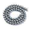 UV Plating Pearlized Glass Pearl Beads Strands GLAA-F128-01A-T23-4
