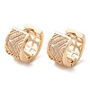 Rack Plating Brass Micro Pave Cubic Zirconia Thick Hoop Earrings EJEW-P238-08KCG-1