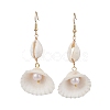 304 Stainless Steel Shell Shape Dangle Earrings EJEW-JE06265-01-4