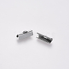 Non-Tarnish 304 Stainless Steel Ribbon Crimp Ends STAS-S112-001E-P-1