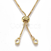 Adjustable Brass Cubic Zirconia(Random Mixed Color) Slider Bracelets BJEW-S141-01-3
