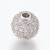 Brass Micro Pave Cubic Zirconia Beads LS-ZIRC-E134-8mm-04P-1