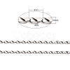 Tarnish Resistant 3.28 Feet 304 Stainless Steel Link Chains X-CHS-K002-25-2