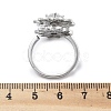 Sunflower Rotatable Open Cuff Rings for Women RJEW-S402-09P-4