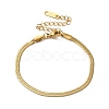 Ion Plating(IP) 304 Stainless Steel Herringbone Chain Bracelet for Men Women BJEW-E058-01B-G-1