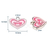 Pink Alloy Enamel Heart Charm Pendants Great for Mother's Day Gifts Making X-ENAM-19.5X19.5-2