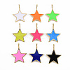 Brass Enamel Pendants KK-Q283-032-NR-1