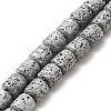 Electroplated Natural Lava Rock Beads Strands G-G984-16A-1