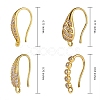 4 Pairs 4 Style Brass Micro Pave Clear Cubic Zirconia Earring Hooks KK-SZ0004-62-2