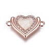 Brass Micro Pave Cubic Zirconia Links BSHE-F012-07A-RG-1