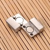 Tarnish Resistant Mixed Smooth & Matte 304 Stainless Steel Rectangle Magnetic Clasps with Glue-in Ends STAS-I045-05-4