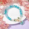 Glass Round Beaded Stretch Bracelet BJEW-JB09811-01-4