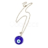 Handmade Lampwork Blue Evil Eye Pendant 304 Stainless Steel Satellite Chain Necklaces NJEW-JN06471-3