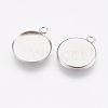 Tarnish Resistant 304 Stainless Steel Pendant Cabochon Settings X-STAS-F167-11P-2