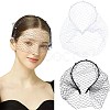 2Pcs 2 Colors Bridal Pearl Mesh Veil Cloth Hair Bands MRMJ-GF0001-50B-1