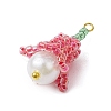 Seed Beads Beaded Charms PALLOY-MZ00363-01-3