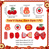 Chinese New Year Bowknot Flower Cloth Alligator Hair Clips Set OHAR-WH0021-31C-2