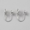 Brass Clip-on Earring Converters Findings KK-WH0062-204B-P-1