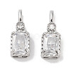 Brass Micro Pave Cubic Zirconia Pendants KK-C051-54P-02-1