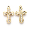 316 Surgical Stainless Steel Cubic Zirconia Tiny Cross Charms X-STAS-F256-018G-2