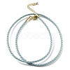 Polyester Cord Braided Necklace Makings MAK-L043-03G-02-1