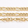 Ion Plating(IP) 304 Stainless Steel Figaro Chains CHS-H016-04G-10M-1