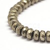Faceted Rondelle Natural Pyrite Beads Strands G-I126-11-6x4mm-3