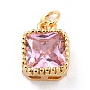 Real 18K Gold Plated Brass Inlaid Cubic Zirconia Charms ZIRC-L100-073G-06-2
