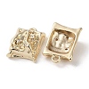 Brass Micro Pave Clear Cubic Zirconia Pendants KK-G491-19G-2