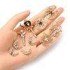 10Pcs 10 Styles Zinc Alloy with Glass Rhinestone Pendants FIND-YW0004-27-4