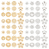 64Pcs 16 Style Brass Bead Caps KK-PH0005-38-1