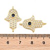 Brass Micro Pave Marine Blue Cubic Zirconia Connector Charms CU-CBAB719-07G-E-3