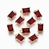 Brass Glass Rhinestone Pendants X-GLAA-S179-21D-RS-1