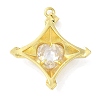 Real 18K Gold Plated Rack Plating Brass Micro Pave Cubic Zirconia Pendants KK-F854-14G-02-2