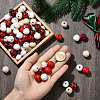 200Pcs 4 Colors Painted Natural Wood Beads WOOD-SP0001-65-4