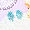 Glass Seed Braided Beaded Flower Stud Earrings EJEW-MZ00736-3