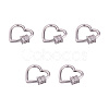 Brass Micro Pave Clear Cubic Zirconia Screw Carabiner Lock Charms ZIRC-E164-07P-2