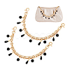 Black Plastic Pearl Tassel Iron Decorative Bag Chains HJEW-PH01993-6