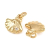 Brass Micro Pave Clear Cubic Zirconia Charms KK-Q085-02A-G-2