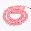 Cherry Quartz Glass Bead Strands G-P256-06-8mm-2