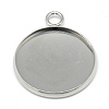 Tarnish Resistant 304 Stainless Steel Pendant Cabochon Settings STAS-T008-130-1