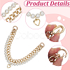 2Pcs 2 Styles Aluminum Chain & White Round Plastic Imitaiton PearlBeaded Bag Extender Chains HJEW-BM0001-43-6