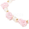 Glass Seed & Natural Agate Beaded Bracelet with Brass Magnetic Clasp BJEW-JB07803-02-4