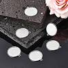 Tibetan Style Alloy Flat Round Pendant Cabochon Settings TIBEP-Q045-068G-AS-RS-4