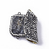 Dyed Natural Druzy Quartz Chandelier Components Links RB-Q215-010A-2