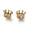 Crown 304 Stainless Steel with Cubic Zirconia European Beads STAS-F243-34G-1