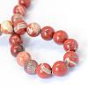 Natural Red Jasper Round Bead Strands G-E334-6mm-27-3