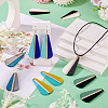 10Pcs 5 Colors Transparent & Opaque Resin & Wood Pendants RESI-TA0004-66-8